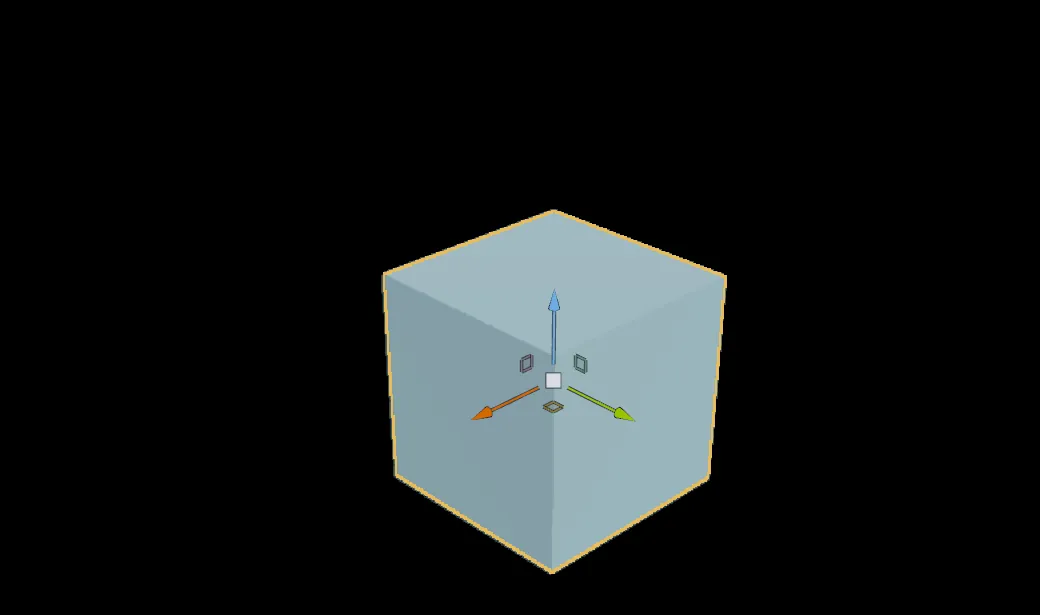 Muse Engine 的基础立方体与三维变换控件，编辑器实机截图